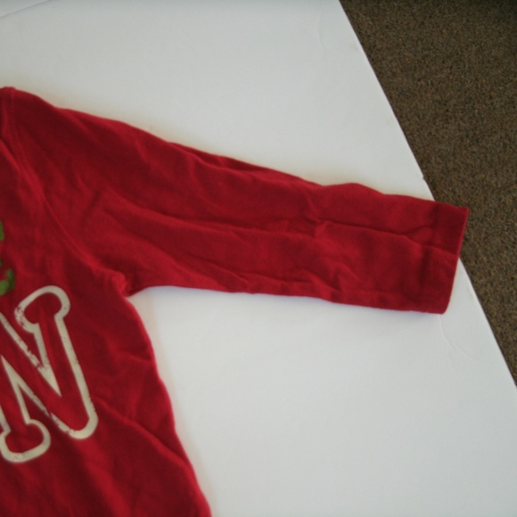 Boy's Christmas T-Shirt Gingerbread Man Red Long Sleeve Size 3T - Picture 5 of 10